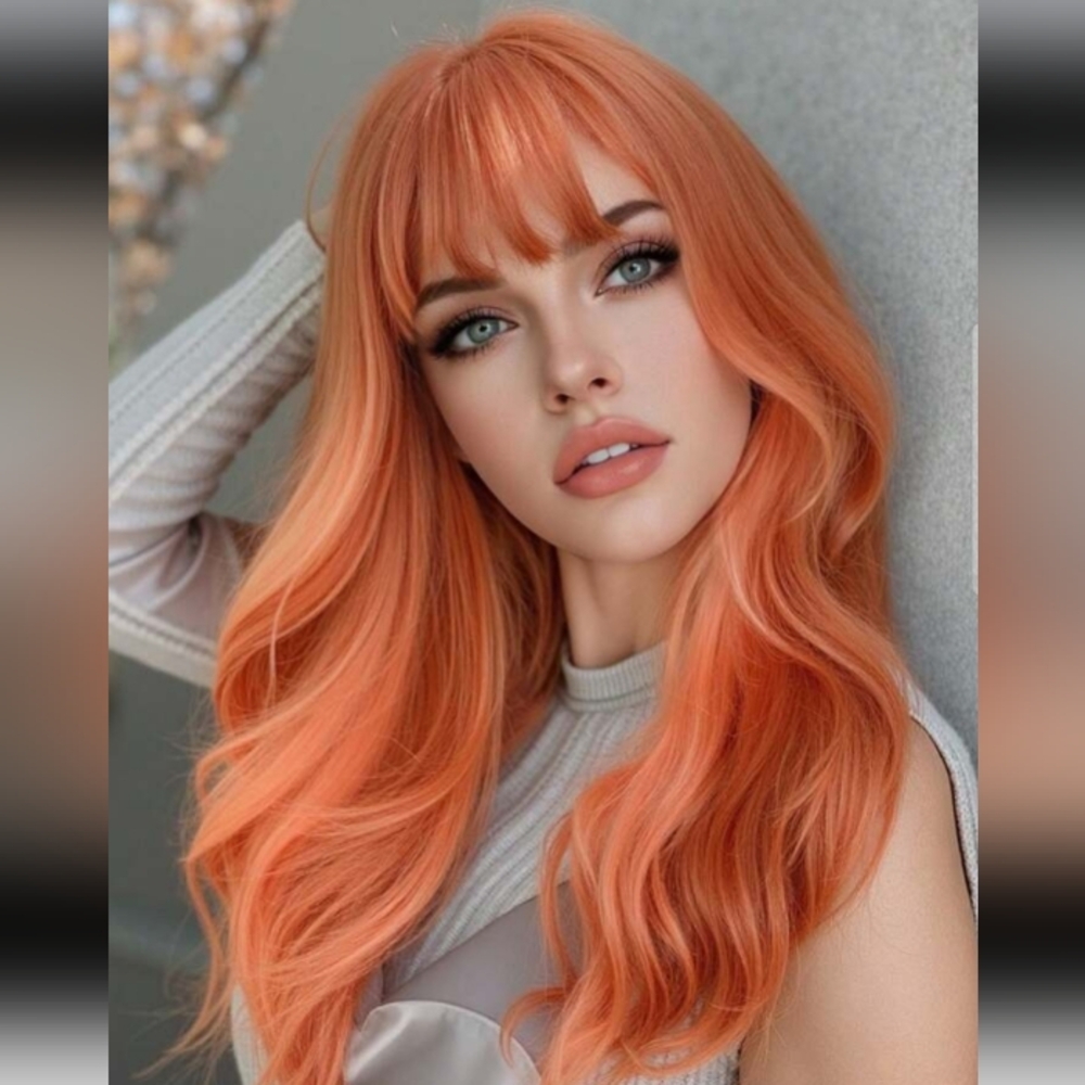 NWT 22in Orangy wig with bangs.